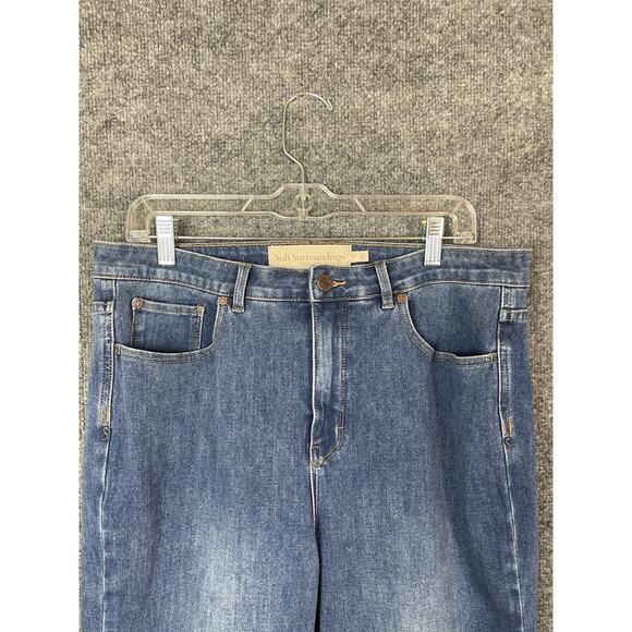 Soft Surroundings The Ultimate Denim Relaxed Straight Jeans size 14 Med wash - Picture 2 of 16
